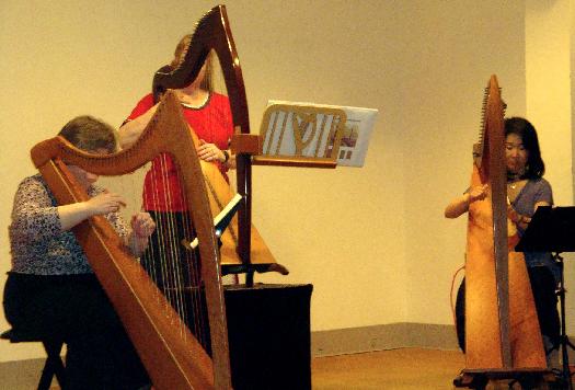 WAFHS Annual Concert, 2009, Harp Happy! -- Sally Nystrom, Wynne Roos, and Judith Mostyn White