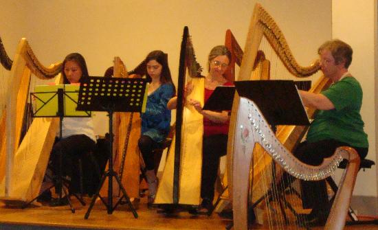 WAFHS Annual Concert, 2009, Heart Hall Harpists and Friends -- Jane Hopper, Mimi McNeel, Jean Pennington, Diep Tran-Vinh