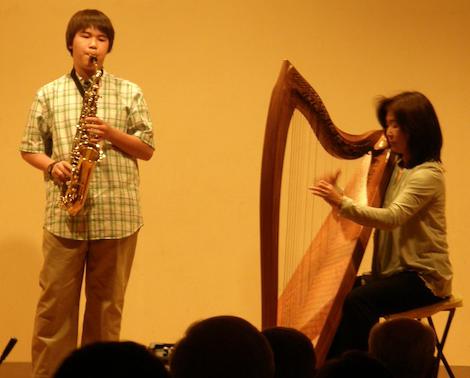 WAFHS Annual Concert, 2010, Harp Happy! -- Sally Nystrom and son